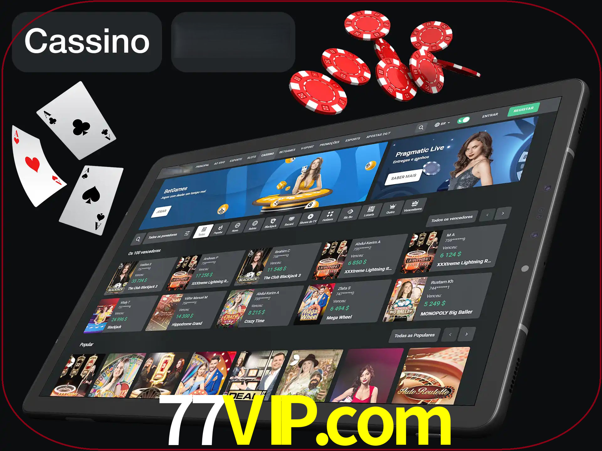 Jogue vários jogos de cassino em nosso cassino.