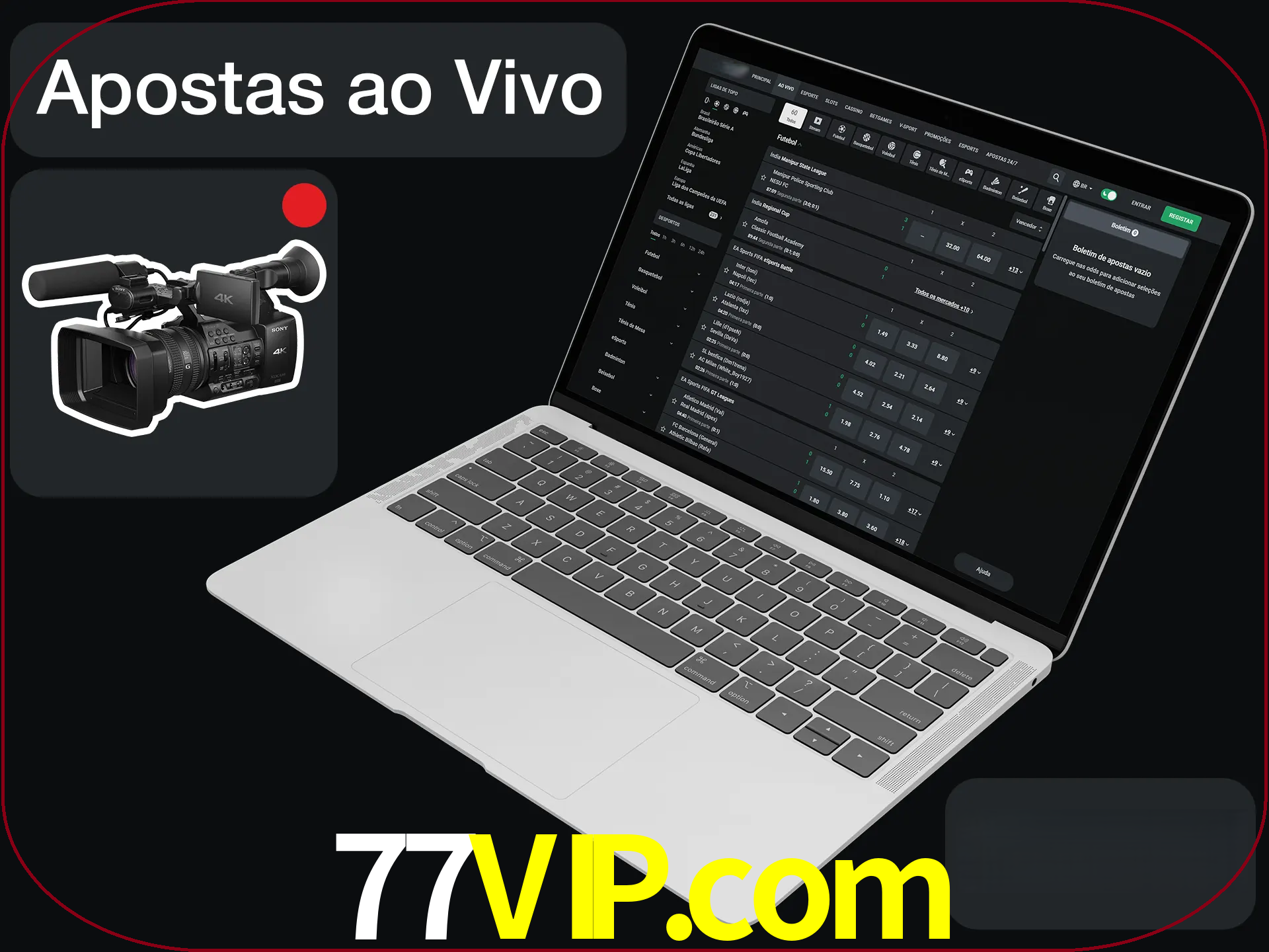Aposte em formato ao vivo em nosso site.